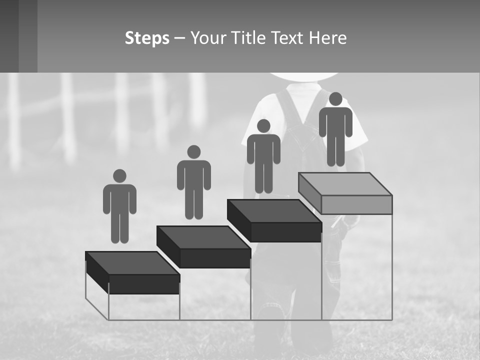 A Little Boy Wearing A Cowboy Hat And Overalls PowerPoint Template