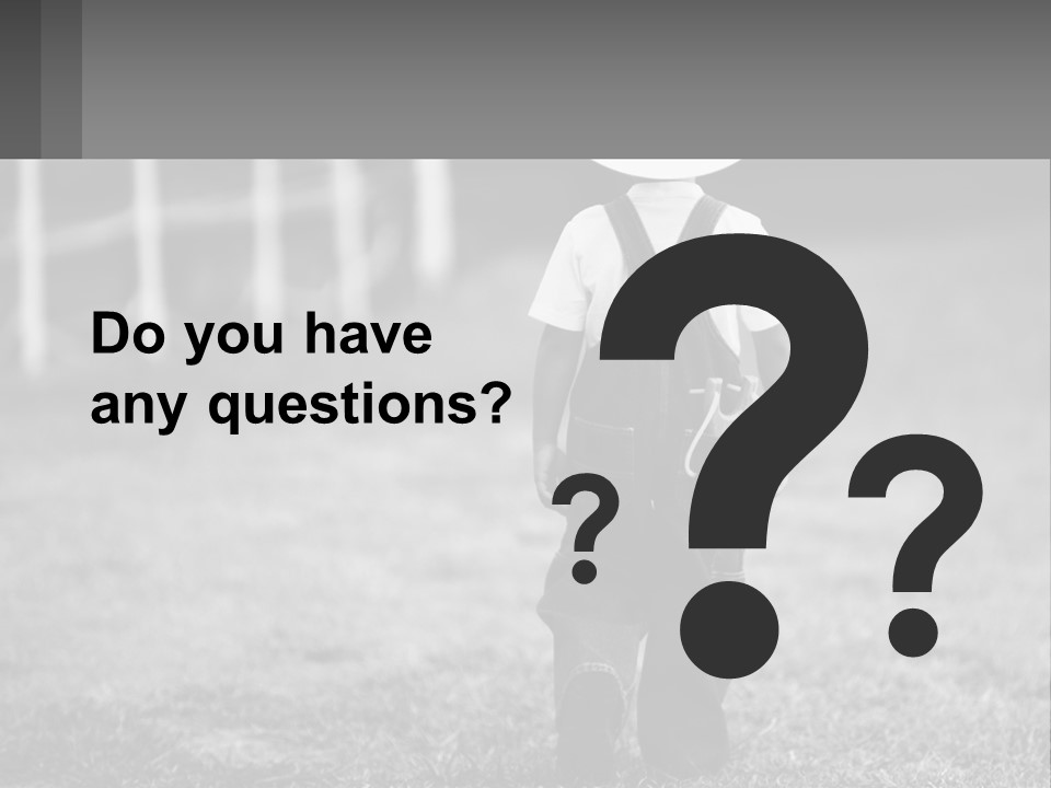 A Little Boy Wearing A Cowboy Hat And Overalls PowerPoint Template