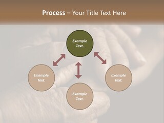 Two Hands Holding Each Other Over A Black Background PowerPoint Template