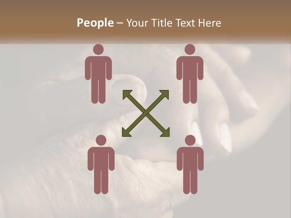 Two Hands Holding Each Other Over A Black Background PowerPoint Template