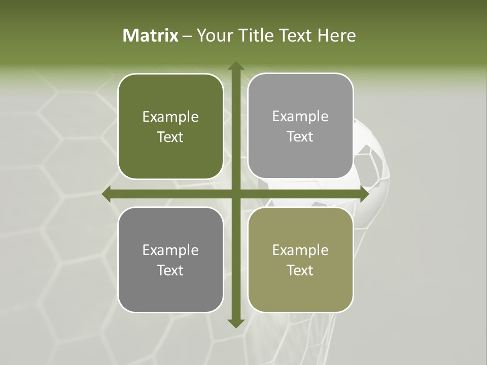 A Soccer Ball Is In The Net Of A Soccer Field PowerPoint Template