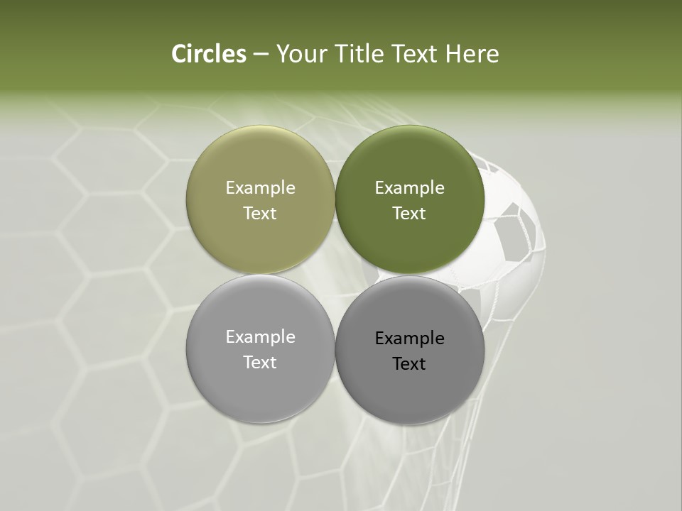 A Soccer Ball Is In The Net Of A Soccer Field PowerPoint Template