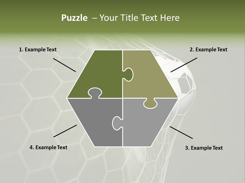 A Soccer Ball Is In The Net Of A Soccer Field PowerPoint Template