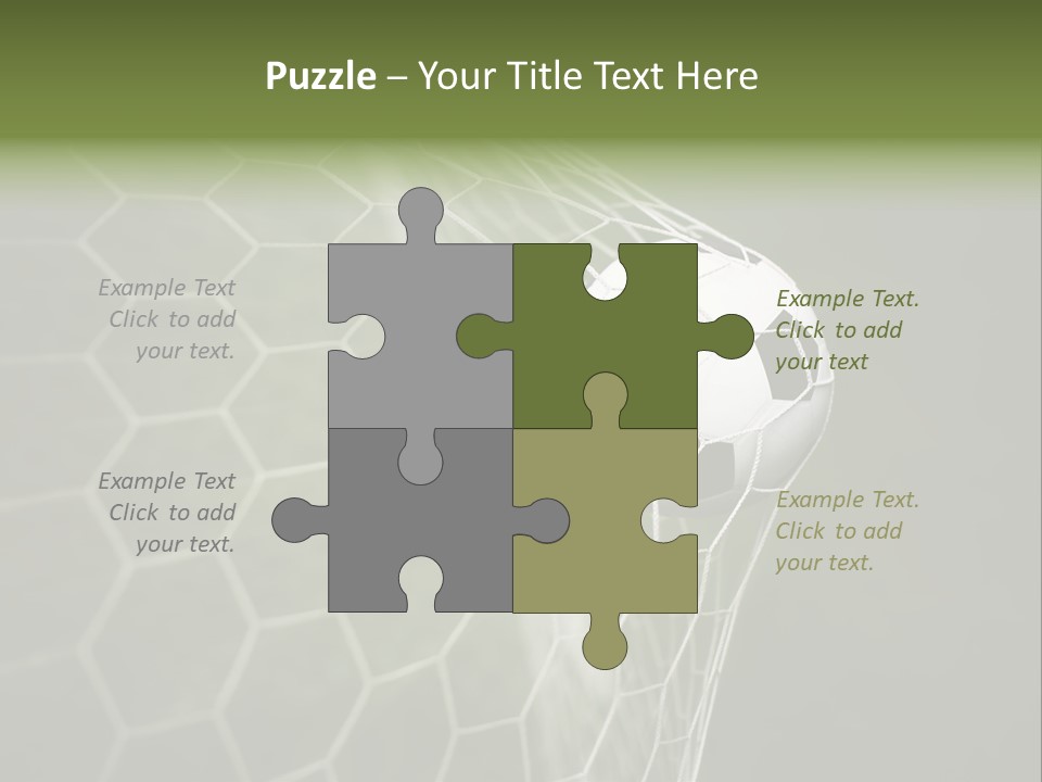 A Soccer Ball Is In The Net Of A Soccer Field PowerPoint Template