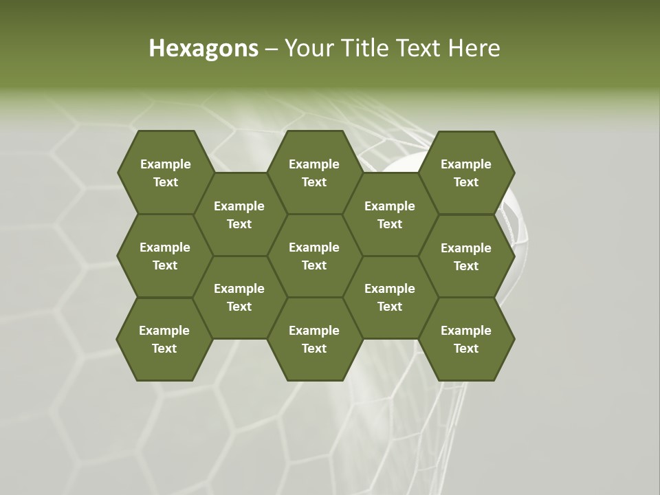 A Soccer Ball Is In The Net Of A Soccer Field PowerPoint Template