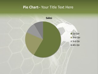 A Soccer Ball Is In The Net Of A Soccer Field PowerPoint Template