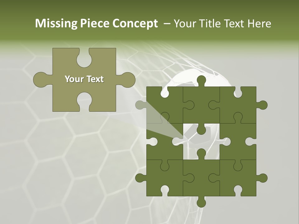 A Soccer Ball Is In The Net Of A Soccer Field PowerPoint Template