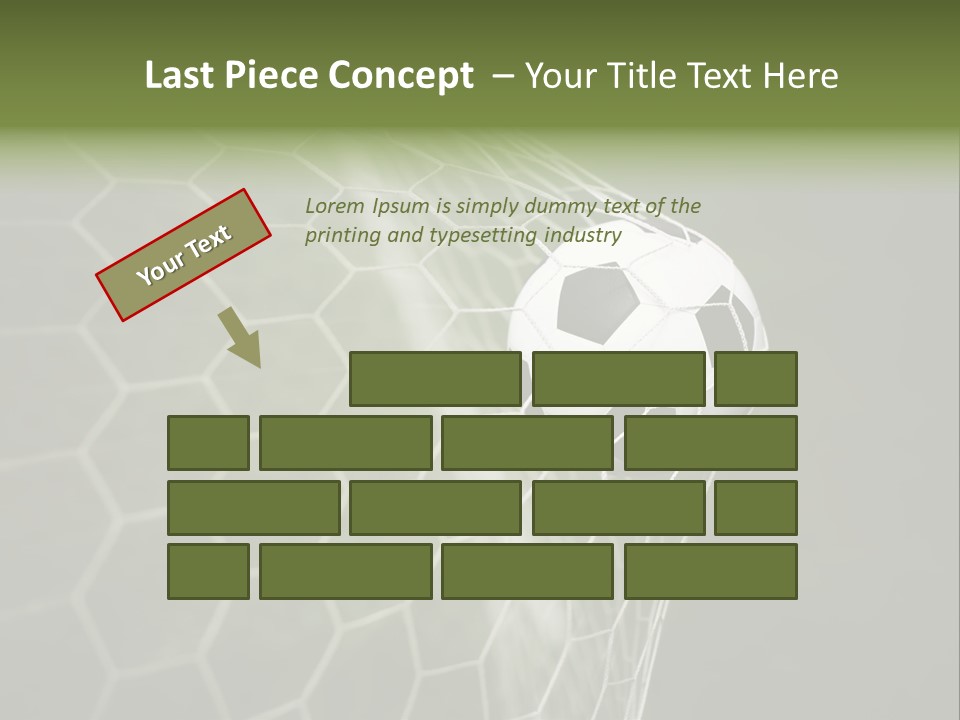 A Soccer Ball Is In The Net Of A Soccer Field PowerPoint Template