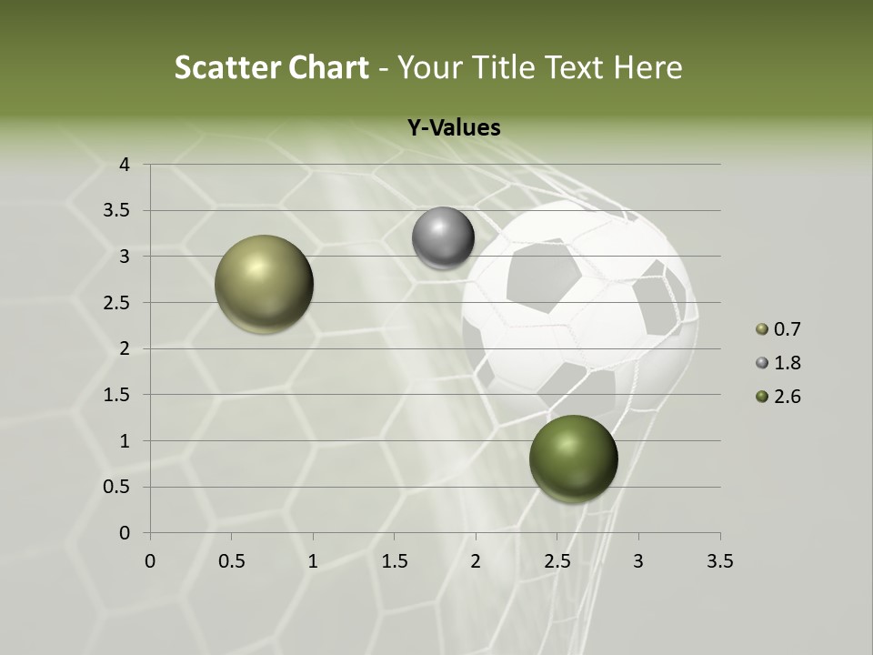 A Soccer Ball Is In The Net Of A Soccer Field PowerPoint Template