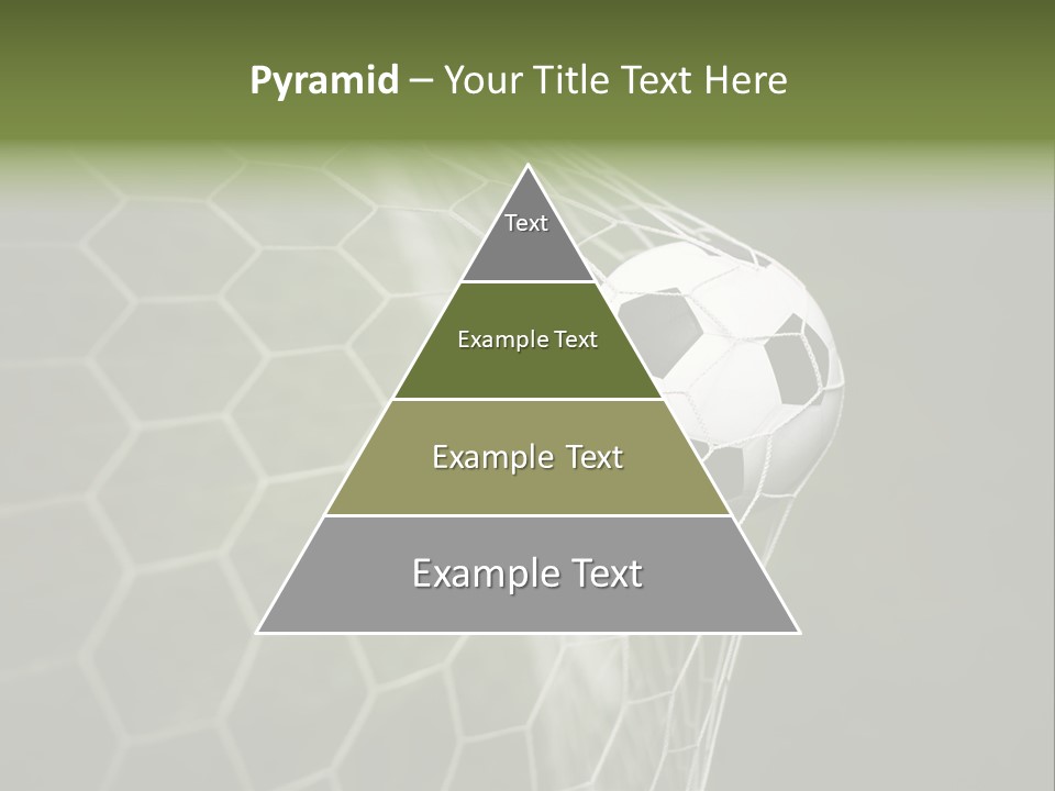 A Soccer Ball Is In The Net Of A Soccer Field PowerPoint Template