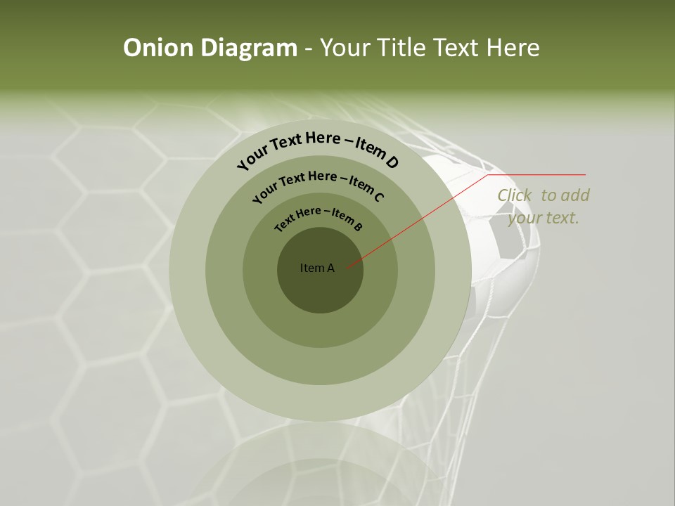 A Soccer Ball Is In The Net Of A Soccer Field PowerPoint Template