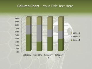 A Soccer Ball Is In The Net Of A Soccer Field PowerPoint Template