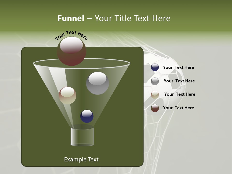 A Soccer Ball Is In The Net Of A Soccer Field PowerPoint Template