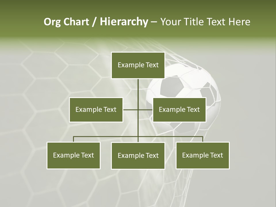 A Soccer Ball Is In The Net Of A Soccer Field PowerPoint Template