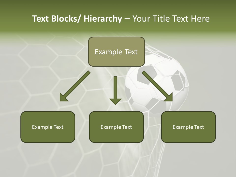 A Soccer Ball Is In The Net Of A Soccer Field PowerPoint Template
