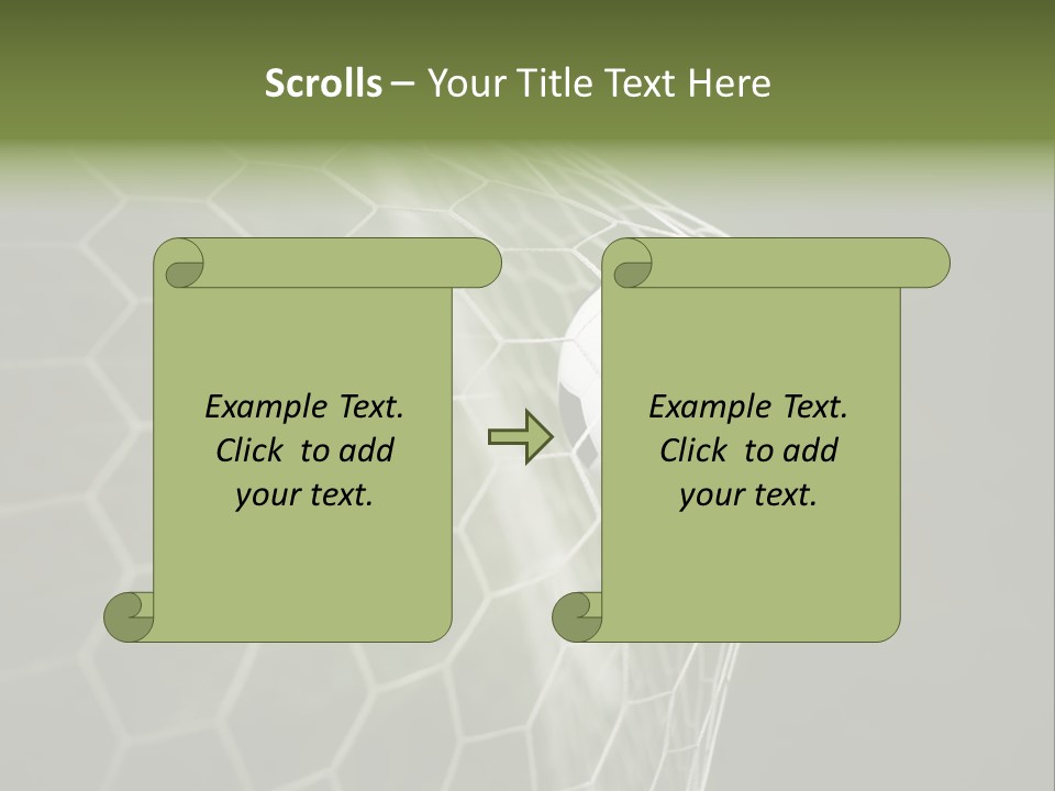 A Soccer Ball Is In The Net Of A Soccer Field PowerPoint Template