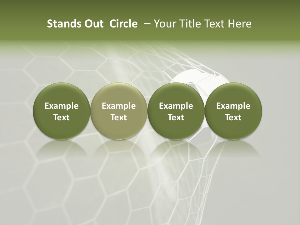 A Soccer Ball Is In The Net Of A Soccer Field PowerPoint Template