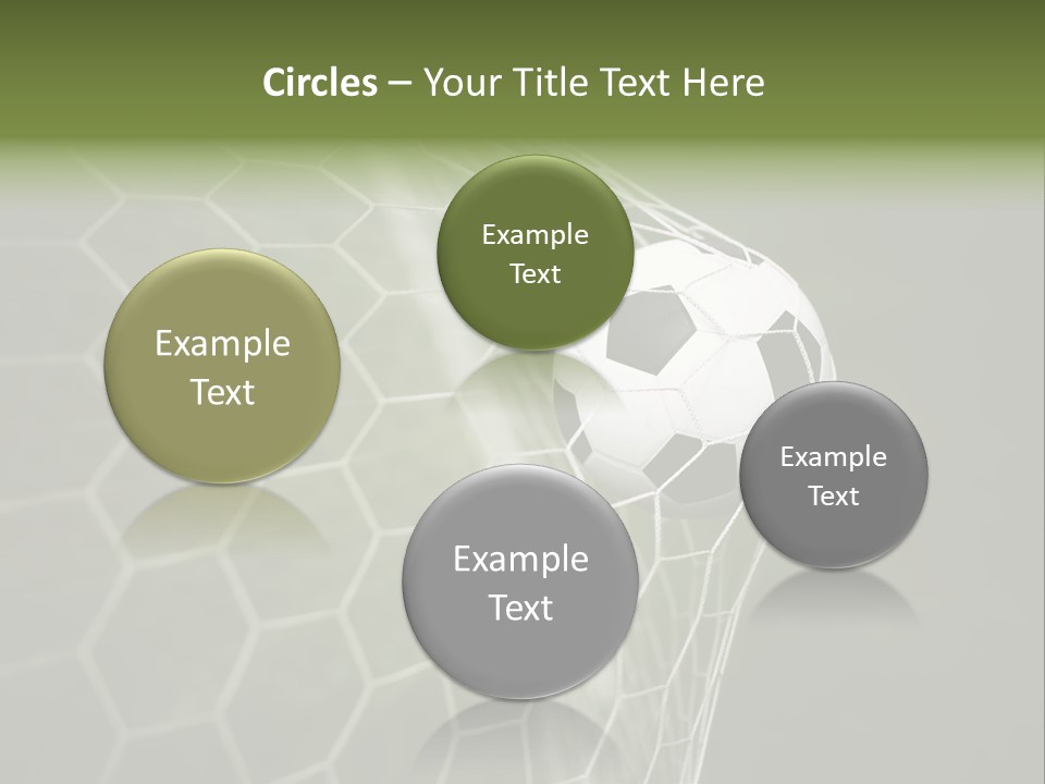 A Soccer Ball Is In The Net Of A Soccer Field PowerPoint Template
