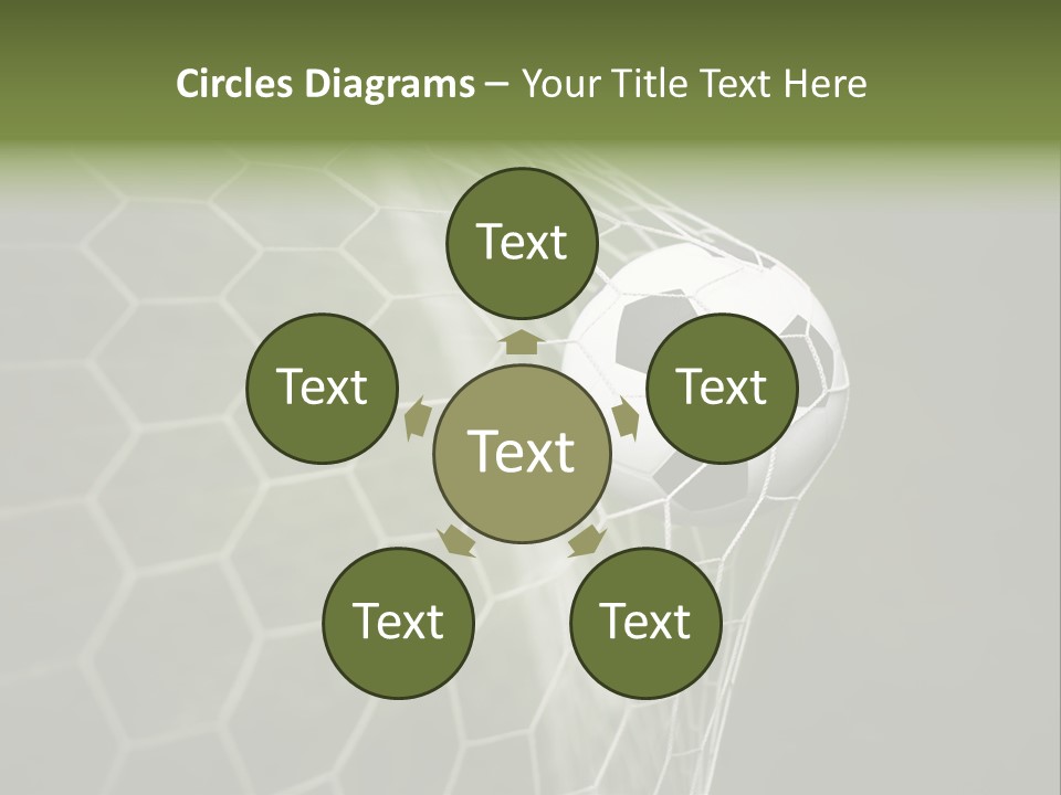 A Soccer Ball Is In The Net Of A Soccer Field PowerPoint Template