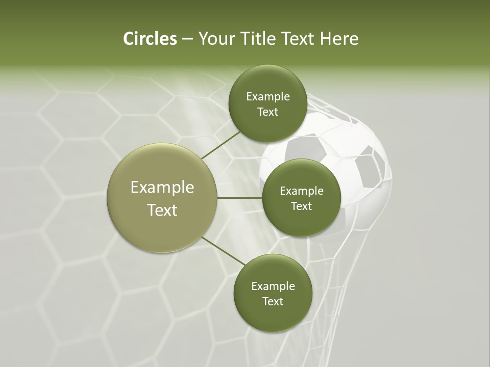 A Soccer Ball Is In The Net Of A Soccer Field PowerPoint Template