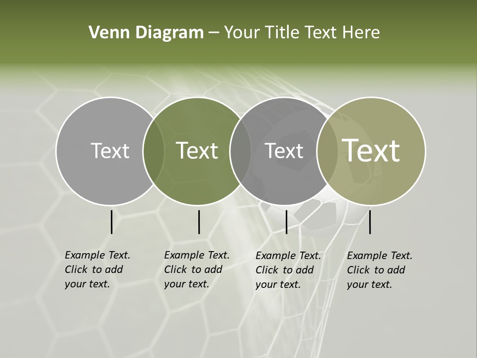 A Soccer Ball Is In The Net Of A Soccer Field PowerPoint Template
