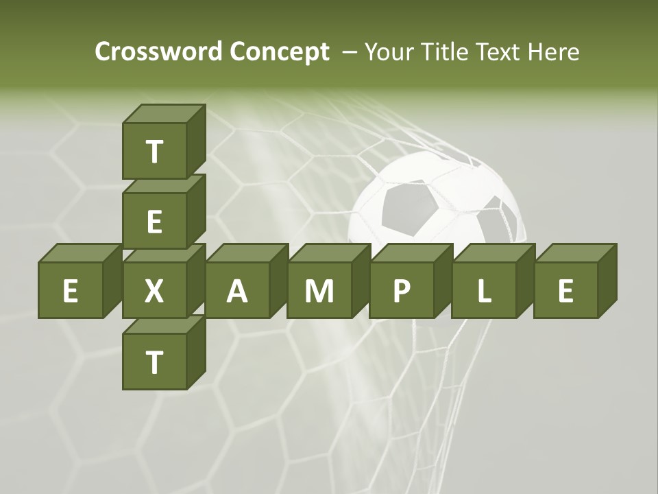 A Soccer Ball Is In The Net Of A Soccer Field PowerPoint Template