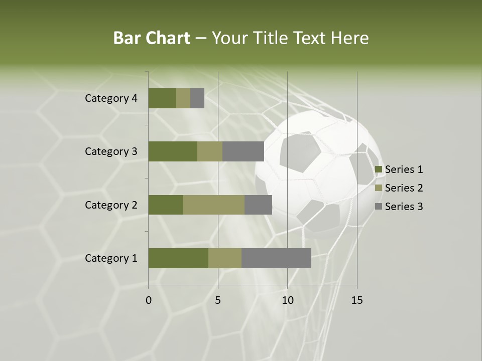 A Soccer Ball Is In The Net Of A Soccer Field PowerPoint Template