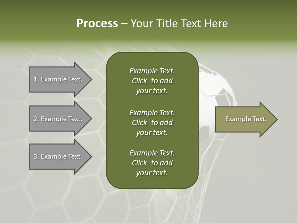 A Soccer Ball Is In The Net Of A Soccer Field PowerPoint Template