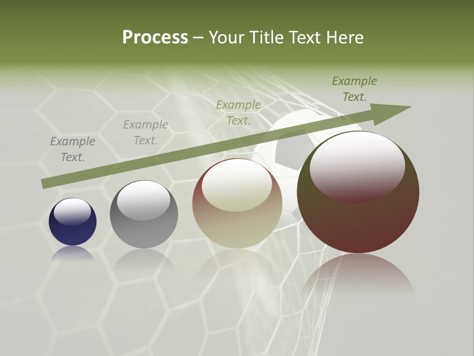 A Soccer Ball Is In The Net Of A Soccer Field PowerPoint Template
