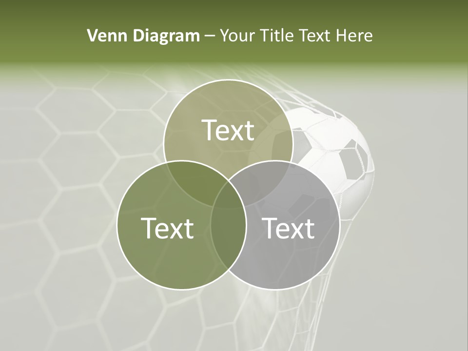 A Soccer Ball Is In The Net Of A Soccer Field PowerPoint Template