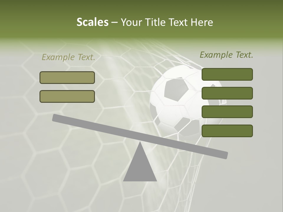 A Soccer Ball Is In The Net Of A Soccer Field PowerPoint Template