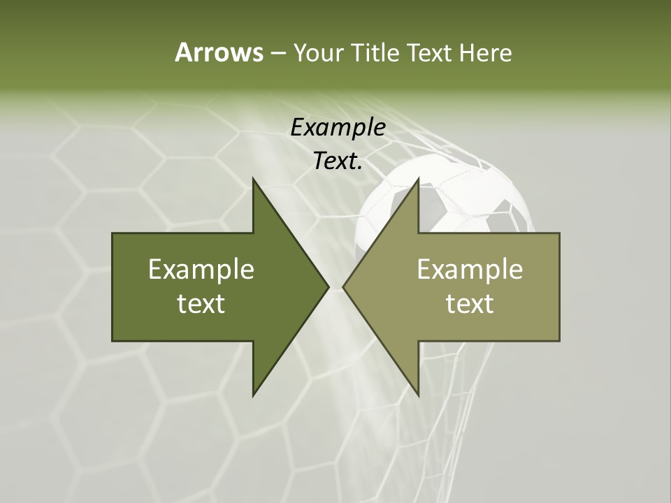 A Soccer Ball Is In The Net Of A Soccer Field PowerPoint Template