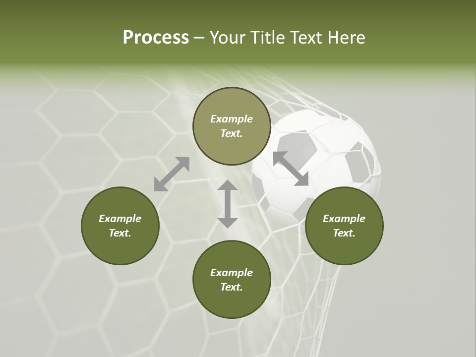 A Soccer Ball Is In The Net Of A Soccer Field PowerPoint Template