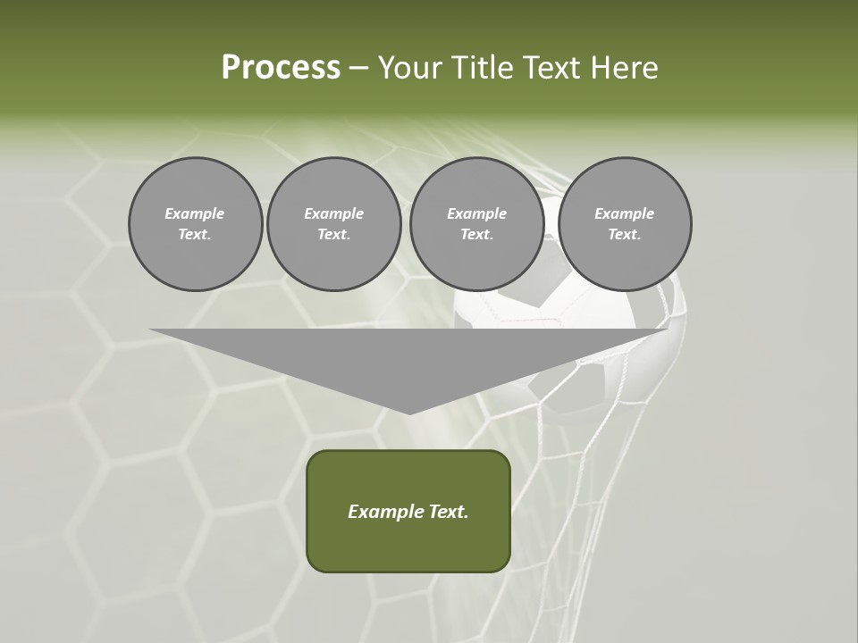 A Soccer Ball Is In The Net Of A Soccer Field PowerPoint Template