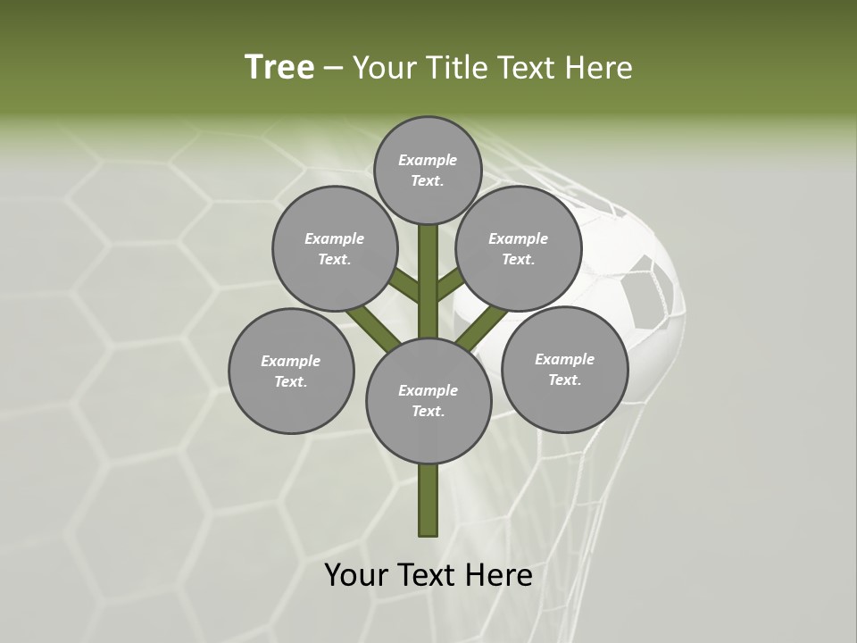 A Soccer Ball Is In The Net Of A Soccer Field PowerPoint Template