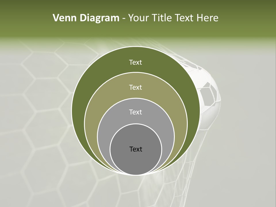 A Soccer Ball Is In The Net Of A Soccer Field PowerPoint Template