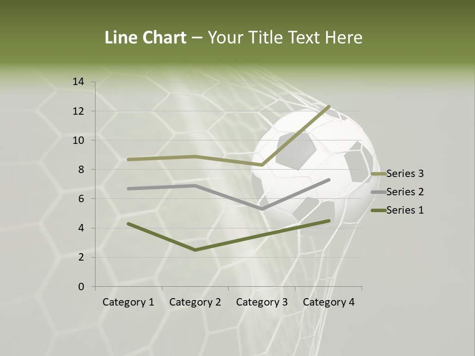 A Soccer Ball Is In The Net Of A Soccer Field PowerPoint Template