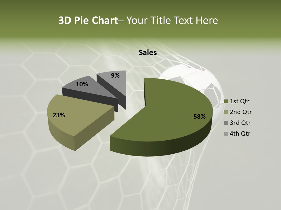 A Soccer Ball Is In The Net Of A Soccer Field PowerPoint Template