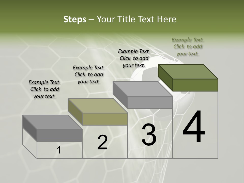 A Soccer Ball Is In The Net Of A Soccer Field PowerPoint Template