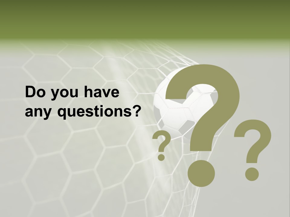 A Soccer Ball Is In The Net Of A Soccer Field PowerPoint Template