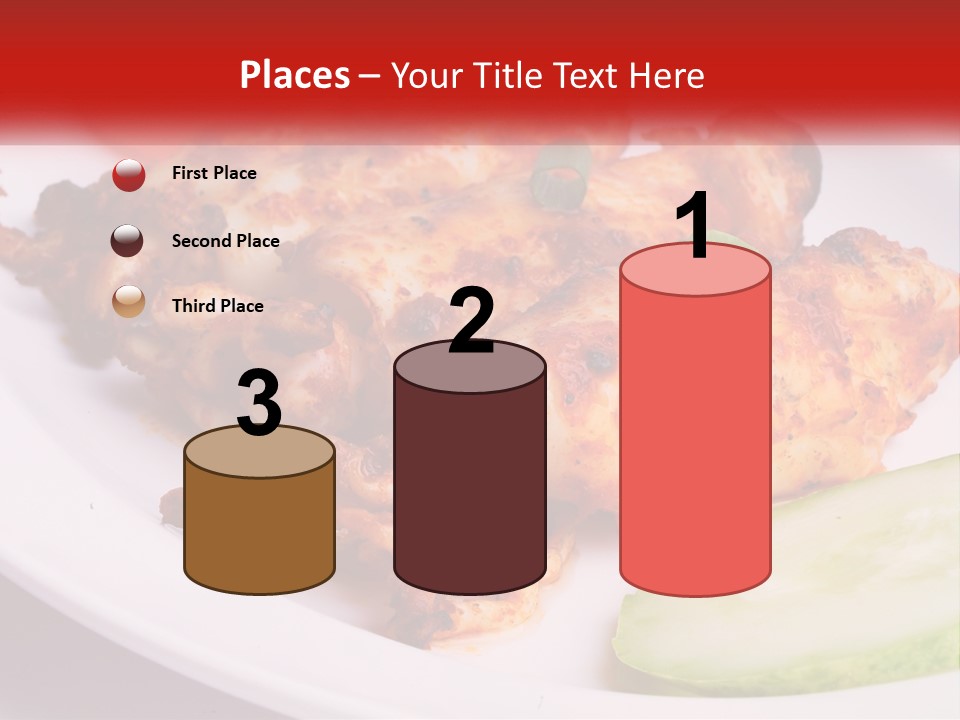 A White Plate Topped With Chicken And Vegetables PowerPoint Template