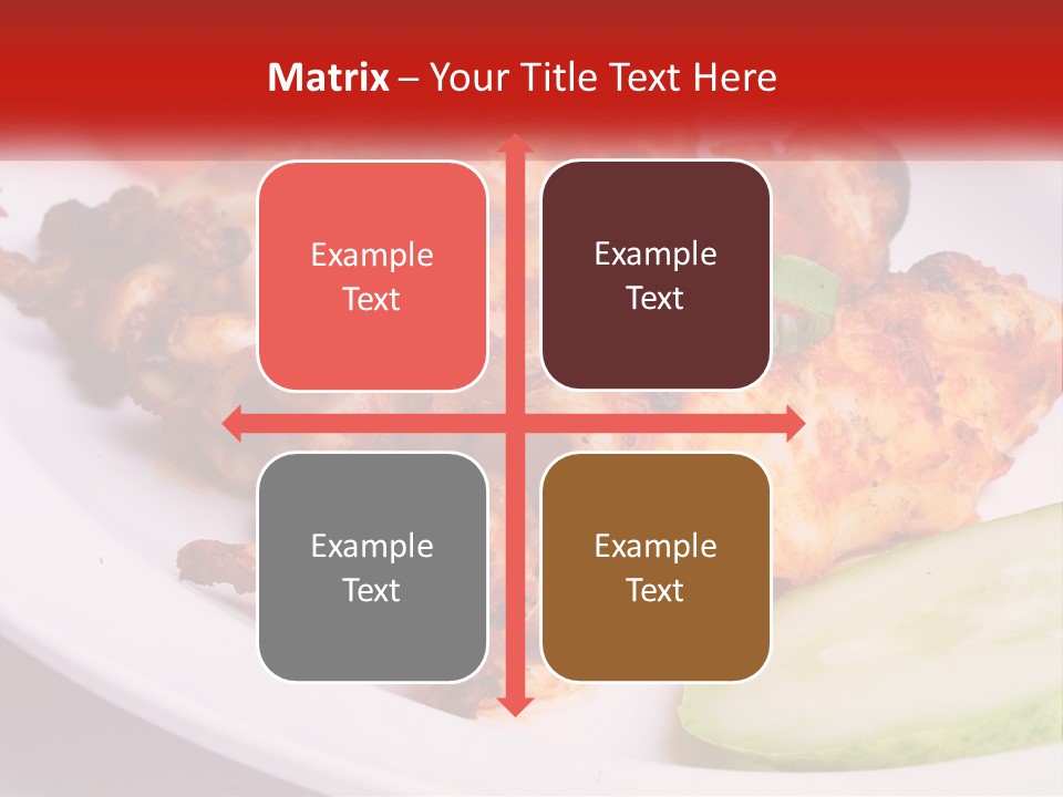 A White Plate Topped With Chicken And Vegetables PowerPoint Template