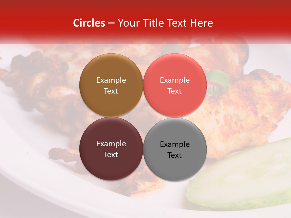 A White Plate Topped With Chicken And Vegetables PowerPoint Template