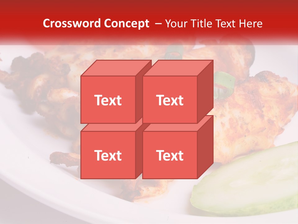 A White Plate Topped With Chicken And Vegetables PowerPoint Template