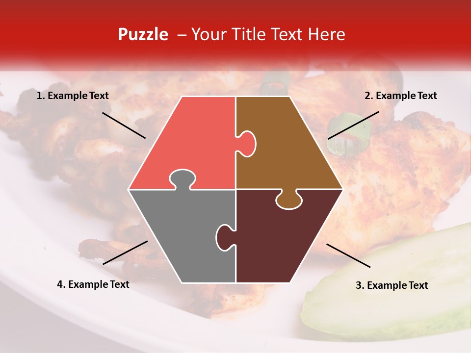 A White Plate Topped With Chicken And Vegetables PowerPoint Template