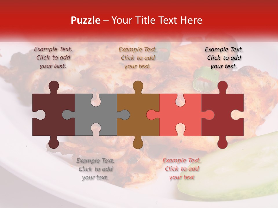 A White Plate Topped With Chicken And Vegetables PowerPoint Template