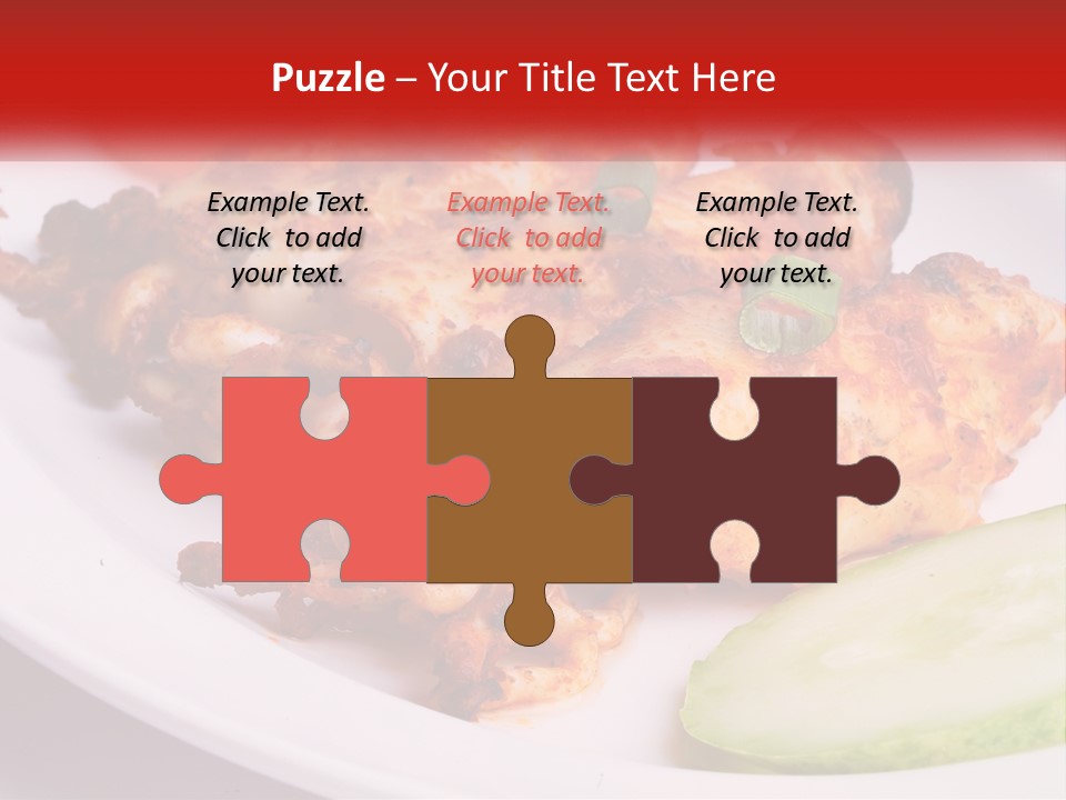 A White Plate Topped With Chicken And Vegetables PowerPoint Template