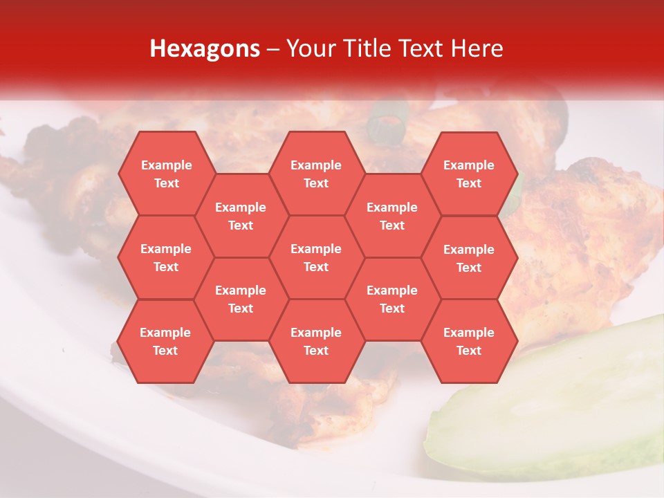 A White Plate Topped With Chicken And Vegetables PowerPoint Template