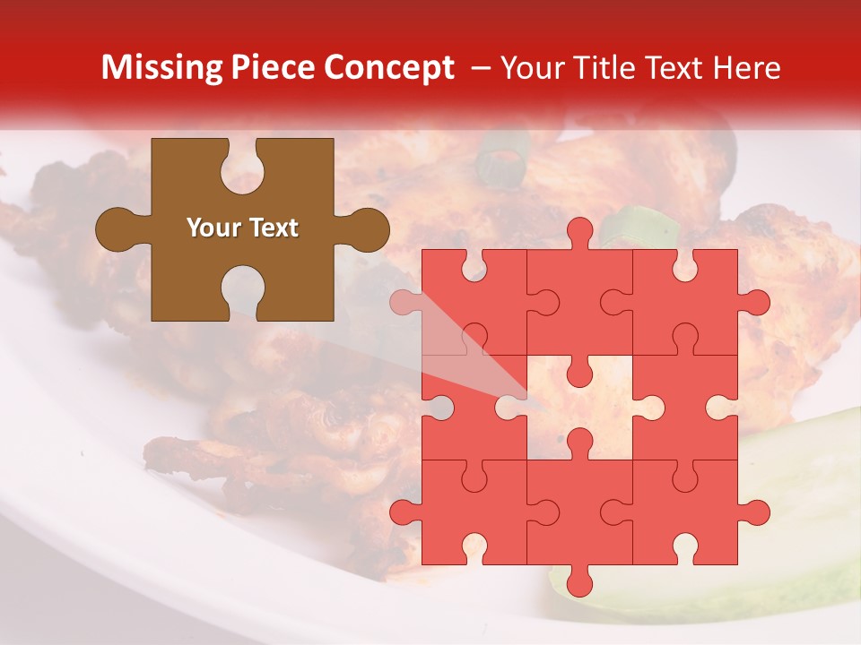 A White Plate Topped With Chicken And Vegetables PowerPoint Template