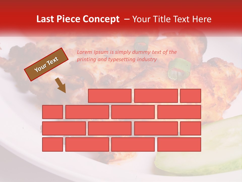 A White Plate Topped With Chicken And Vegetables PowerPoint Template